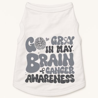 Go Gray In May For Brain Tumor Cancer Awareness Gray Ribbon Doggie Tank