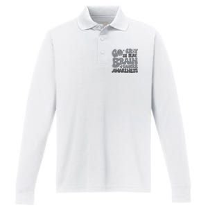 Go Gray In May For Brain Tumor Cancer Awareness Gray Ribbon Performance Long Sleeve Polo