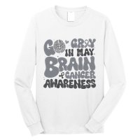 Go Gray In May For Brain Tumor Cancer Awareness Gray Ribbon Long Sleeve Shirt
