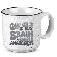 Go Gray In May For Brain Tumor Cancer Awareness Gray Ribbon 15oz Campfire Ceramic Mug