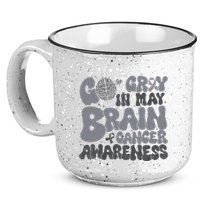 Go Gray In May For Brain Tumor Cancer Awareness Gray Ribbon 15oz Campfire Ceramic Mug
