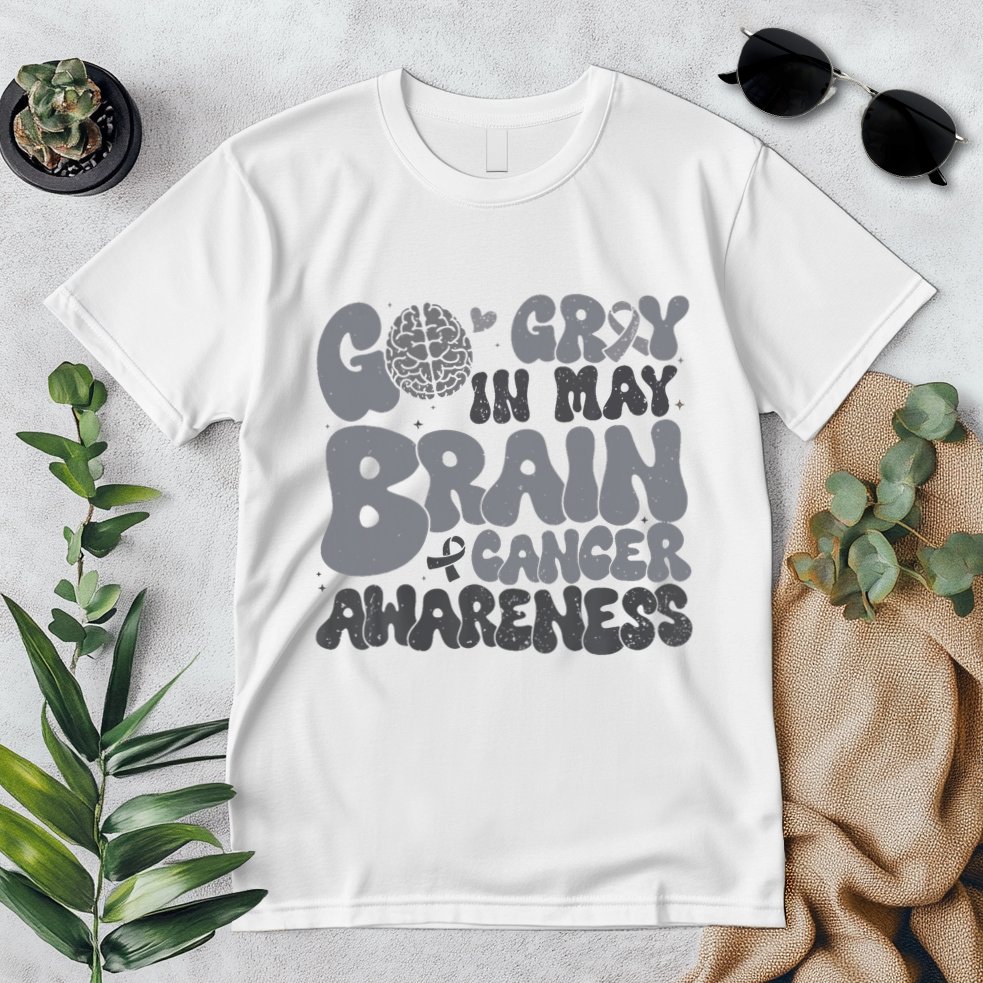 Go Gray In May For Brain Tumor Cancer Awareness Gray Ribbon Premium T-Shirt