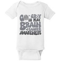 Go Gray In May For Brain Tumor Cancer Awareness Gray Ribbon Baby Bodysuit
