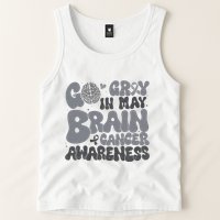 Go Gray In May For Brain Tumor Cancer Awareness Gray Ribbon Tank Top