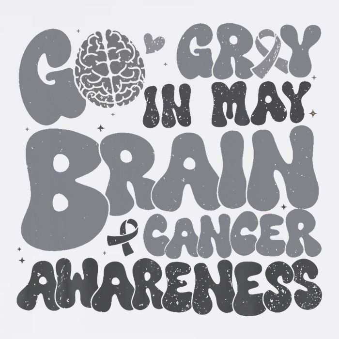 Go Gray In May For Brain Tumor Cancer Awareness Gray Ribbon Cropped Pullover Crew