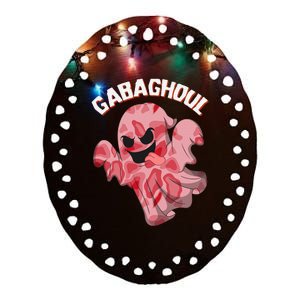 Gabaghoul Ghost Italian Ham Halloween Gabagool Parody Ceramic Oval Ornament