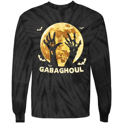 Gabaghoul Ghost Italian Ham Halloween Gabagool Parody Tie-Dye Long Sleeve Shirt