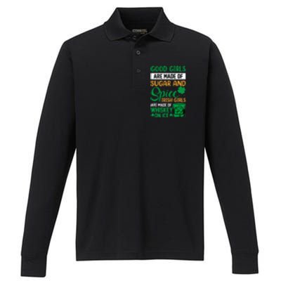 Good Girls Irish Girls Ireland Irish Proud St Patrick Day Performance Long Sleeve Polo