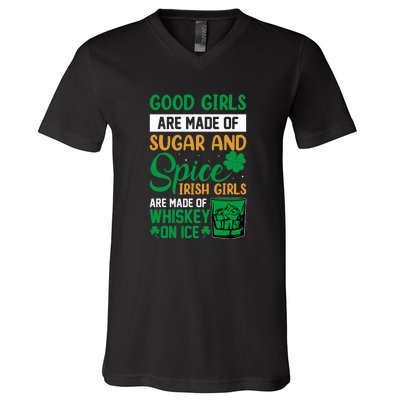 Good Girls Irish Girls Ireland Irish Proud St Patrick Day V-Neck T-Shirt