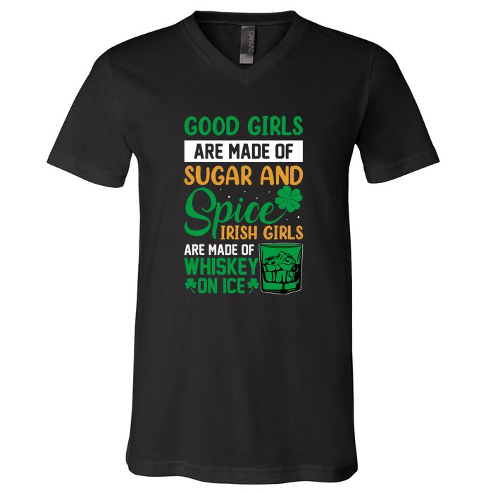 Good Girls Irish Girls Ireland Irish Proud St Patrick Day V-Neck T-Shirt