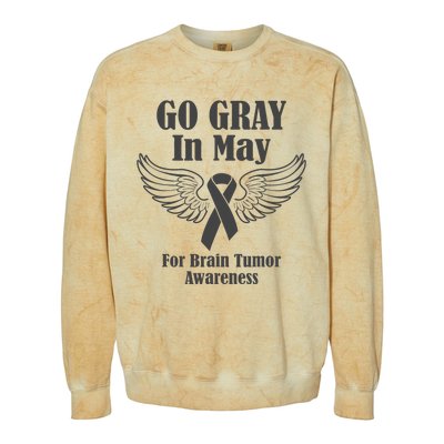 Go Gray In May Brain Tumor Awareness Cancer Hope Gray Ribbon Colorblast Crewneck Sweatshirt