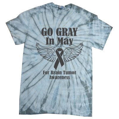 Go Gray In May Brain Tumor Awareness Cancer Hope Gray Ribbon Tie-Dye T-Shirt