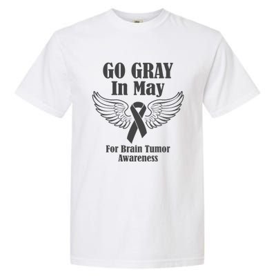 Go Gray In May Brain Tumor Awareness Cancer Hope Gray Ribbon Garment-Dyed Heavyweight T-Shirt