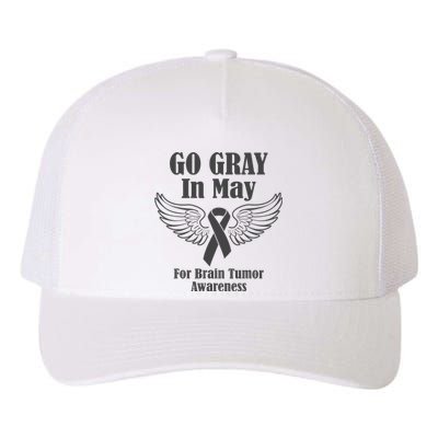 Go Gray In May Brain Tumor Awareness Cancer Hope Gray Ribbon Yupoong Adult 5-Panel Trucker Hat