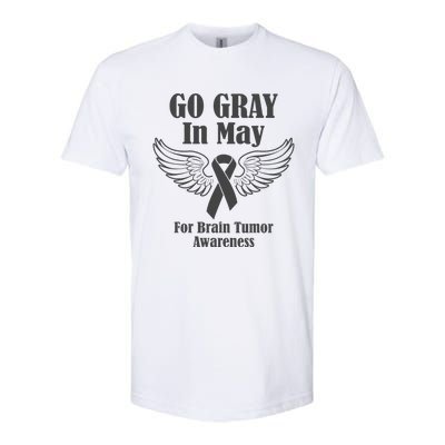 Go Gray In May Brain Tumor Awareness Cancer Hope Gray Ribbon Softstyle CVC T-Shirt