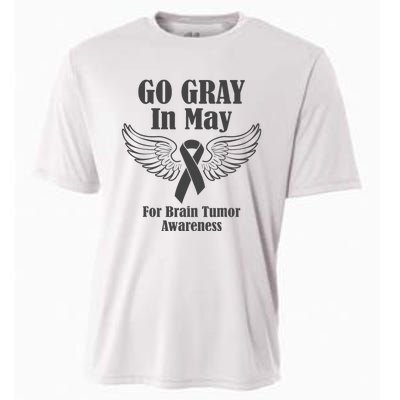 Go Gray In May Brain Tumor Awareness Cancer Hope Gray Ribbon Cooling Performance Crew T-Shirt