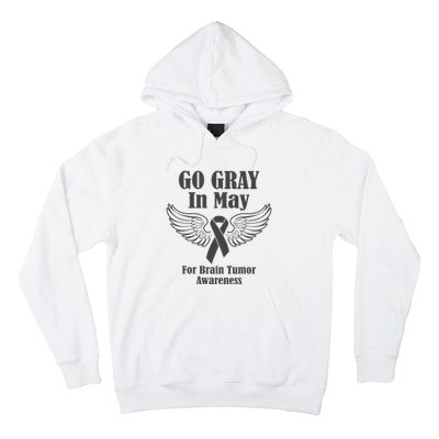 Go Gray In May Brain Tumor Awareness Cancer Hope Gray Ribbon Hoodie