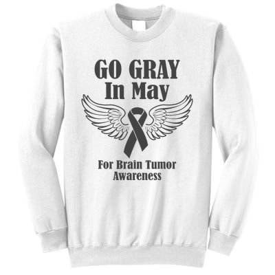 Go Gray In May Brain Tumor Awareness Cancer Hope Gray Ribbon Sweatshirt