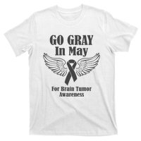 Go Gray In May Brain Tumor Awareness Cancer Hope Gray Ribbon T-Shirt