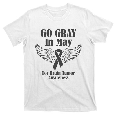 Go Gray In May Brain Tumor Awareness Cancer Hope Gray Ribbon T-Shirt