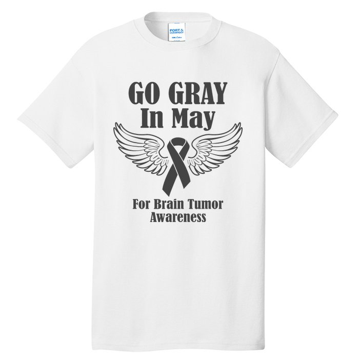 Go Gray In May Brain Tumor Awareness Cancer Hope Gray Ribbon Tall T-Shirt