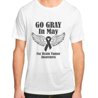 Go Gray In May Brain Tumor Awareness Cancer Hope Gray Ribbon Adult ChromaSoft Performance T-Shirt