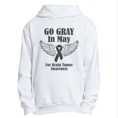 Go Gray In May Brain Tumor Awareness Cancer Hope Gray Ribbon Urban Pullover Hoodie