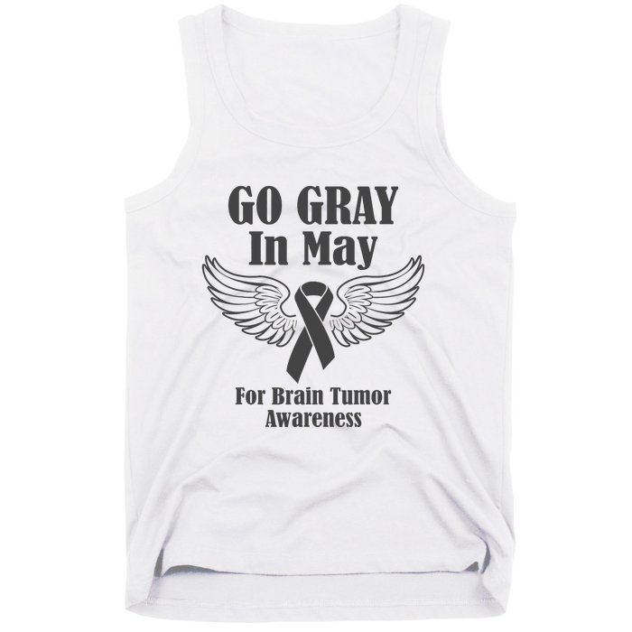 Go Gray In May Brain Tumor Awareness Cancer Hope Gray Ribbon Tank Top