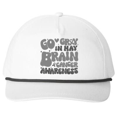 Go Gray In May Brain Cancer Awareness Gift Snapback Five-Panel Rope Hat