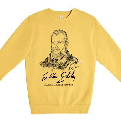 Galileo Galilei Italian Astronomer Astronomy Science Premium Crewneck Sweatshirt