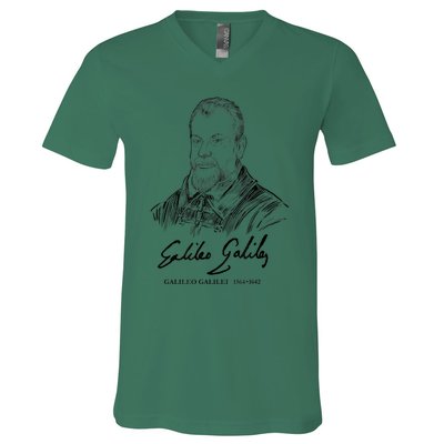 Galileo Galilei Italian Astronomer Astronomy Science V-Neck T-Shirt