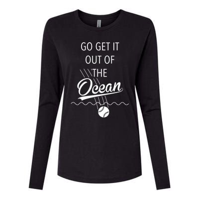 Go Get It Out of the Ocean Blue Womens Cotton Relaxed Long Sleeve T-Shirt