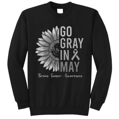 Go Gray In May Brain Tumor Cancer Awareness Gray Sunflower Sweatshirt