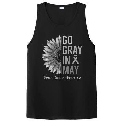 Go Gray In May Brain Tumor Cancer Awareness Gray Sunflower PosiCharge Competitor Tank