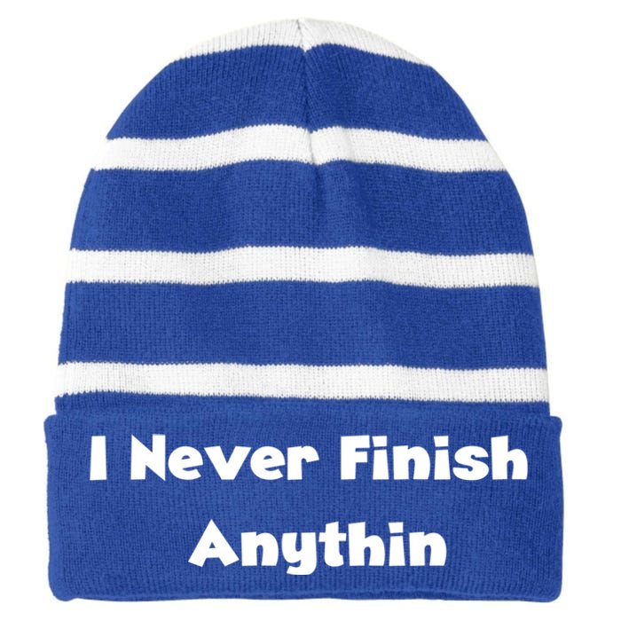 Gift Striped Beanie with Solid Band