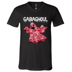 Gabaghoul Ghost Italian Funny Halloween Gabagool V-Neck T-Shirt