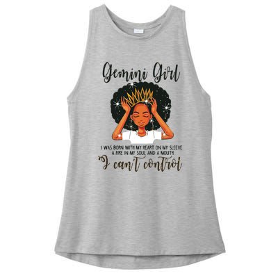 Gemini Girl I Cant Control Zodiac Birthday Black Woman Ladies PosiCharge Tri-Blend Wicking Tank