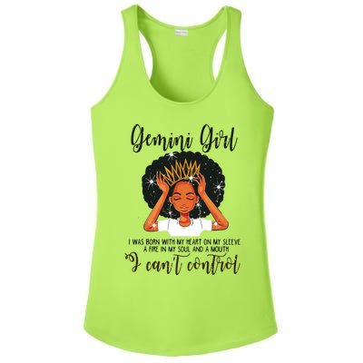 Gemini Girl I Cant Control Zodiac Birthday Black Woman Ladies PosiCharge Competitor Racerback Tank