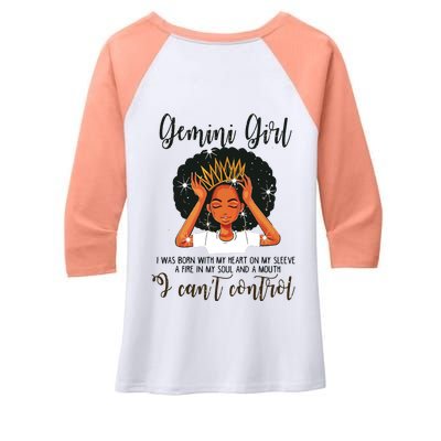 Gemini Girl I Cant Control Zodiac Birthday Black Woman Women's Tri-Blend 3/4-Sleeve Raglan Shirt