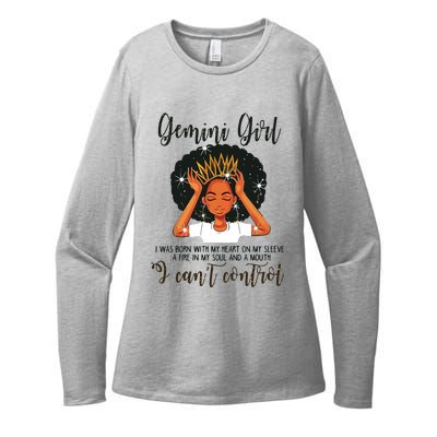 Gemini Girl I Cant Control Zodiac Birthday Black Woman Womens CVC Long Sleeve Shirt