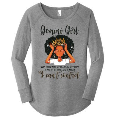 Gemini Girl I Cant Control Zodiac Birthday Black Woman Women's Perfect Tri Tunic Long Sleeve Shirt