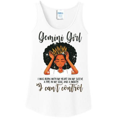 Gemini Girl I Cant Control Zodiac Birthday Black Woman Ladies Essential Tank