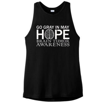 Go Gray In May Brain Cancer Ladies PosiCharge Tri-Blend Wicking Tank