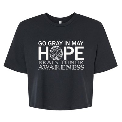 Go Gray In May Brain Cancer Bella+Canvas Jersey Crop Tee