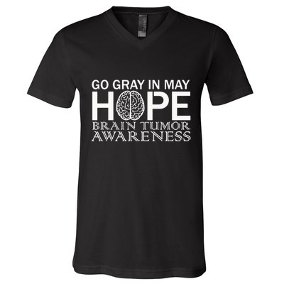 Go Gray In May Brain Cancer V-Neck T-Shirt