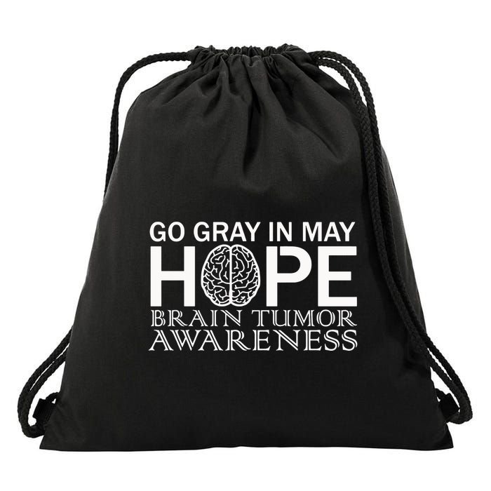 Go Gray In May Brain Cancer Drawstring Bag