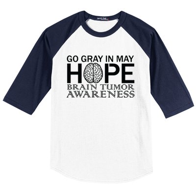 Go Gray In May Brain Cancer Baseball Sleeve Shirt