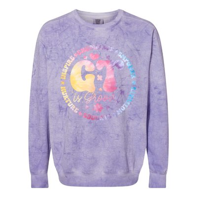 Gifted Gt Is Groovy Teacher Appreciation Week Back To School Great Gift Colorblast Crewneck Sweatshirt