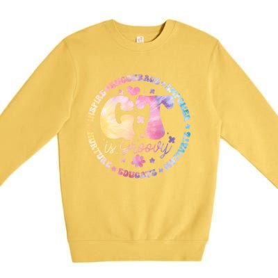 Gifted Gt Is Groovy Teacher Appreciation Week Back To School Great Gift Premium Crewneck Sweatshirt