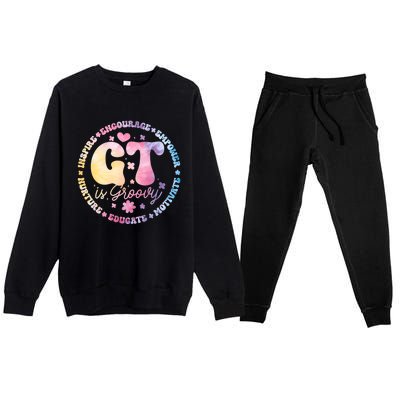 Gifted Gt Is Groovy Teacher Appreciation Week Back To School Great Gift Premium Crewneck Sweatsuit Set